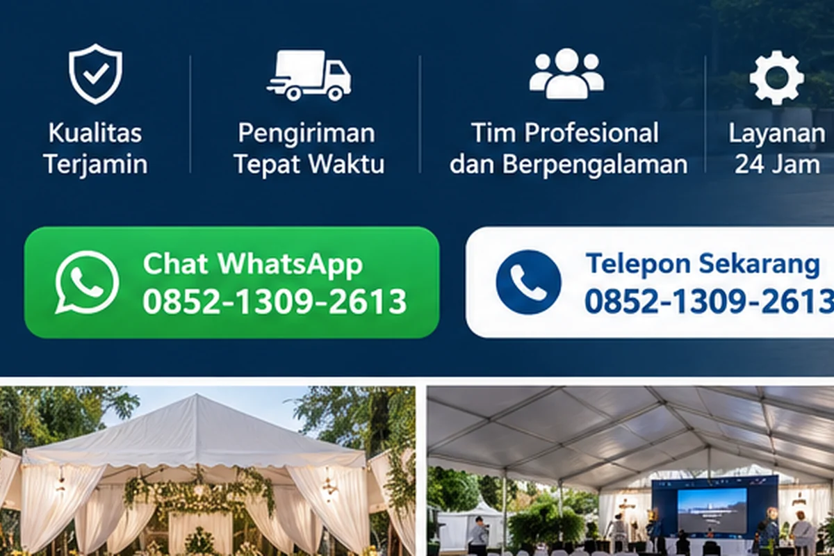 Sewa Tenda Sarnafil 5x5 untuk Booth dan Area Pendukung