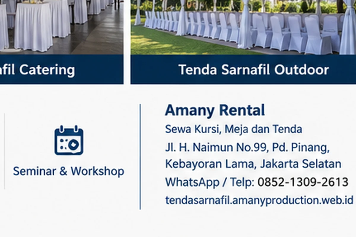 Kontak Amany Rental untuk sewa tenda sarnafil